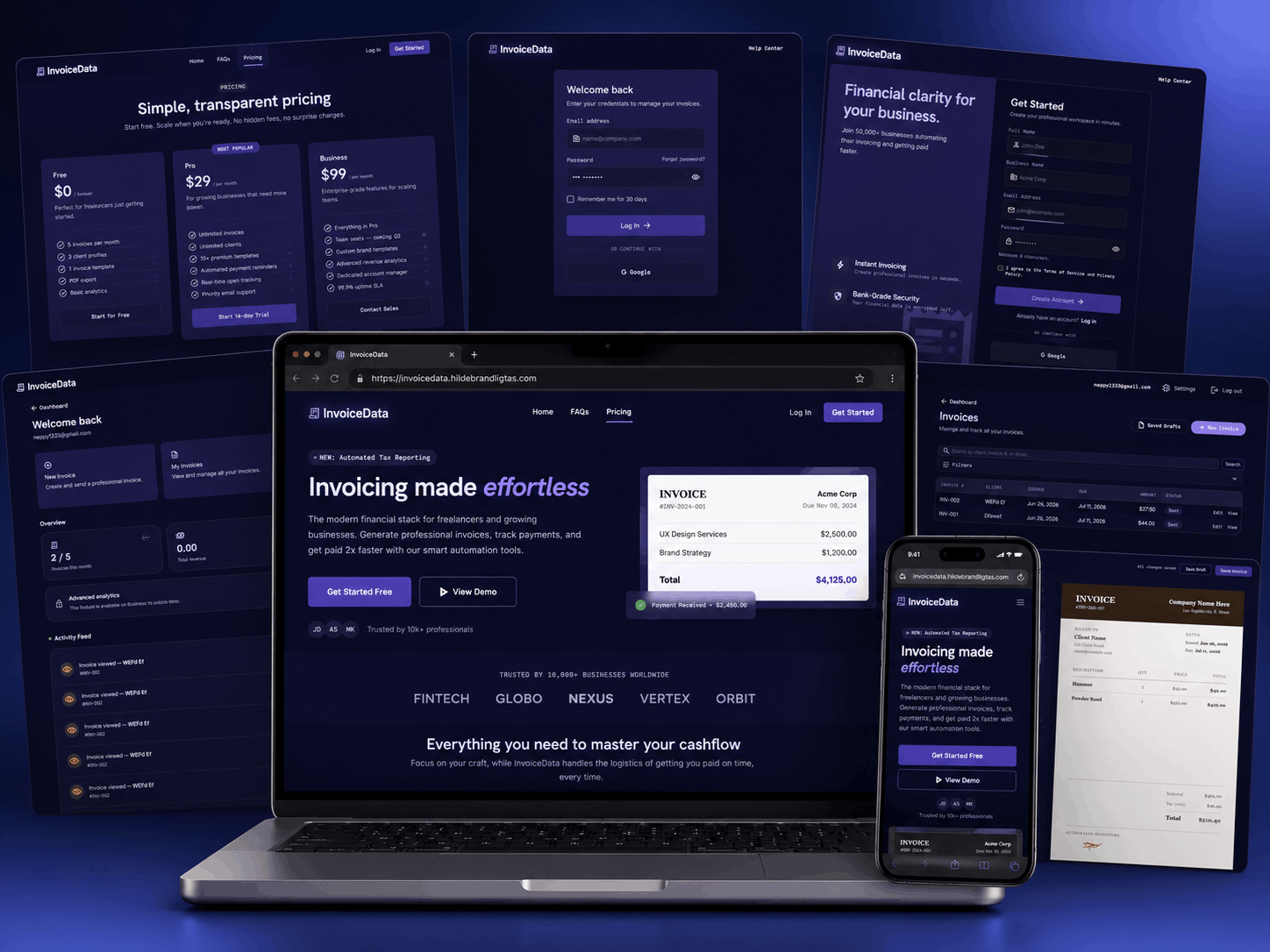 InvoiceData — Modern Invoice Management Platform project preview