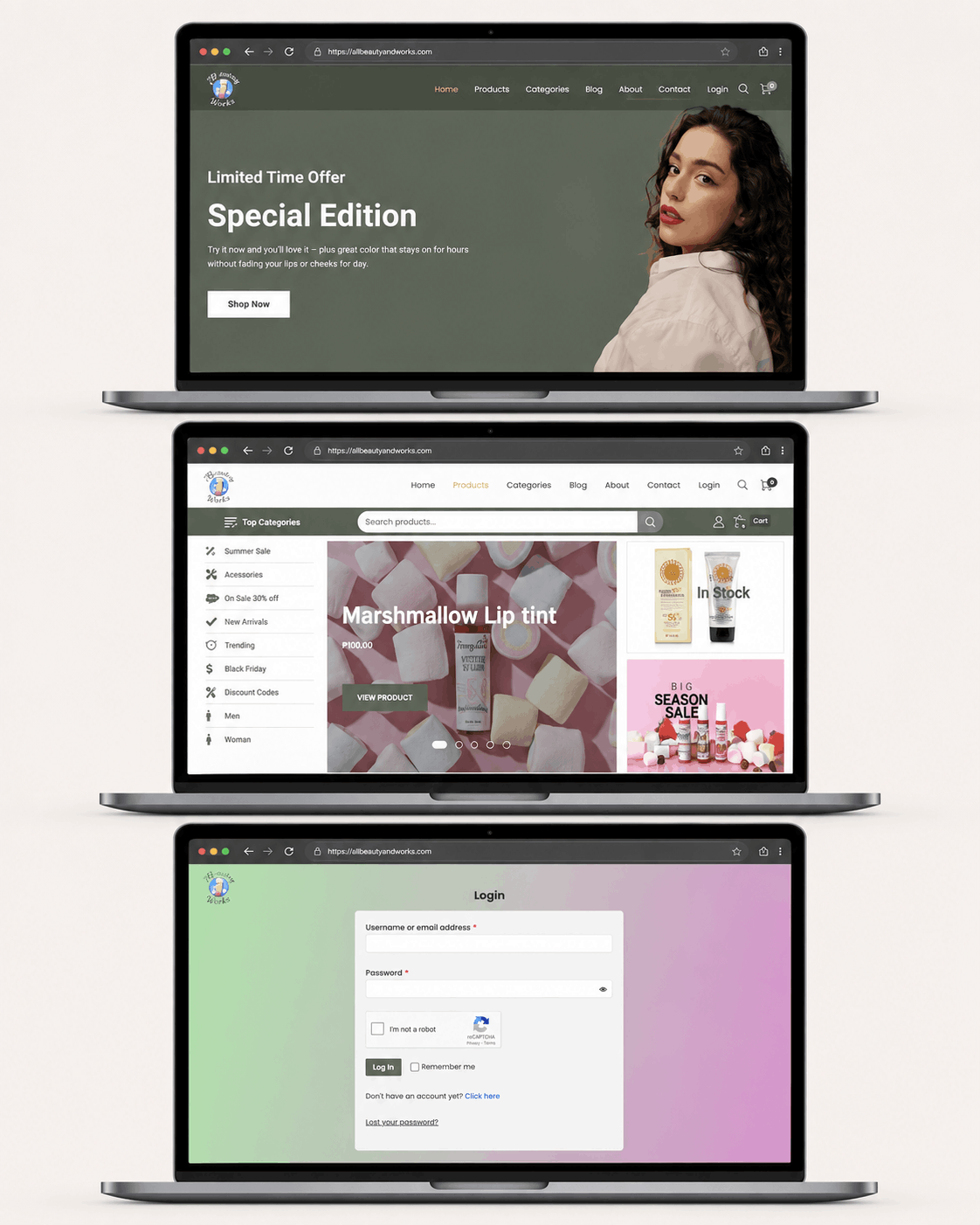 All Beauty and Works — Beauty E-commerce Store project preview